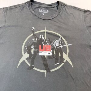 U2 360 Tour 2011 Concert Band T Shirt XL Gray Double Sided North America Dates